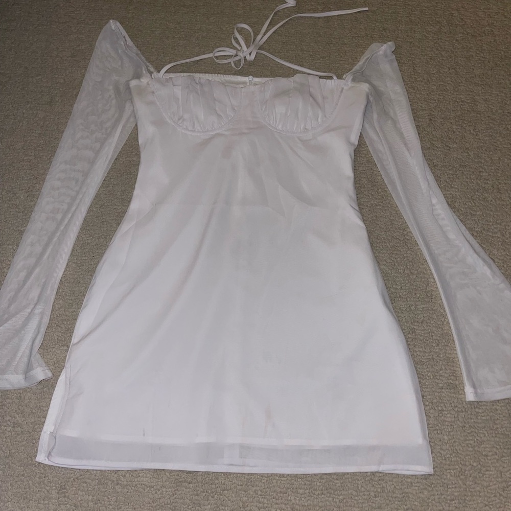 PRINCESS POLLY DYER SHEER SLEEVE MINI DRESS